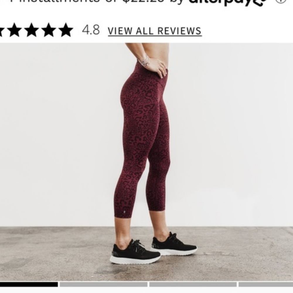 NOBULL wine cheetah crop Size Small